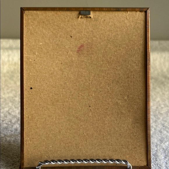 Vintage Silhouette Green and Black Cottage Painting Framed in Glass - Picture 4 of 4